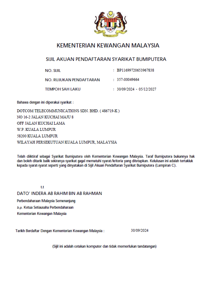 Bumiputera Certificate